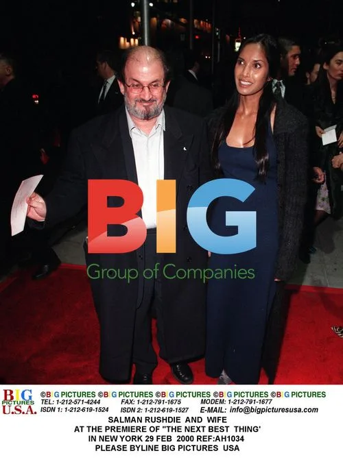 SALMAN RUSHDIE AND WIFE AT MOVIE PREMIERE