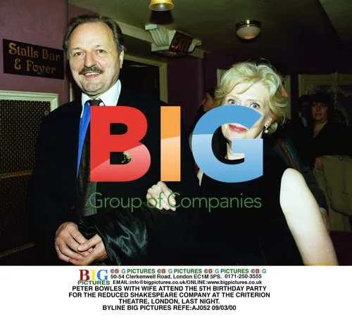 Peter Bowles and wife at Reduced Shakespeare Company birthday