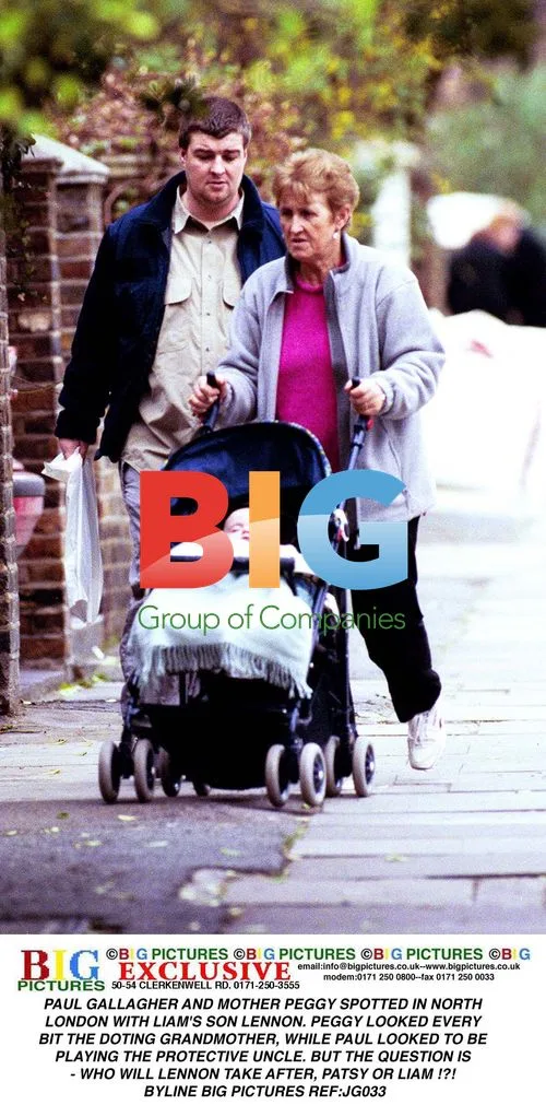 Paul Gallagher and mother Peggy spotted with Liam's son Lennon