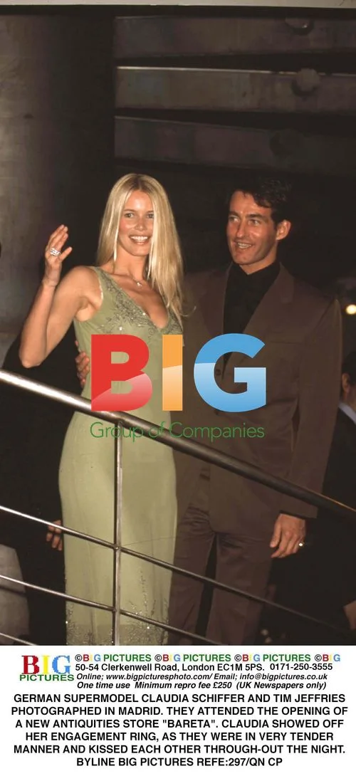 Claudia Schiffer and Tim Jeffries at Bareta Opening