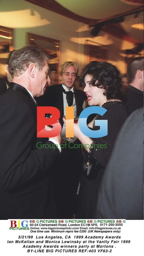 Ian McKellan and Monica Lewinsky at 1999 Oscars party