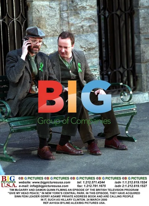 Tim McGarry and Damon Quinn filming "Give My Head Peace"