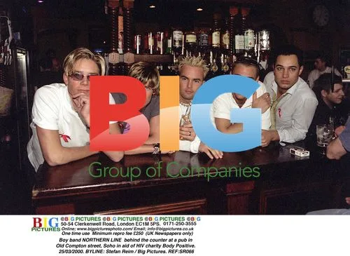 Boy band NORTHERN LINE at Soho pub for charity