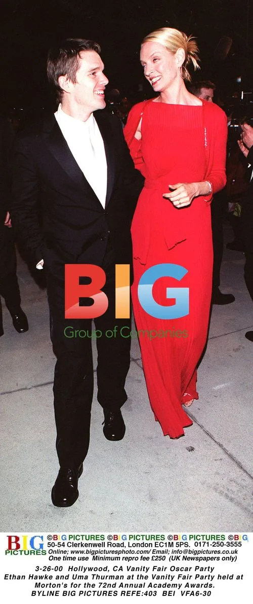 Ethan Hawke and Uma Thurman at Vanity Fair Oscar Party
