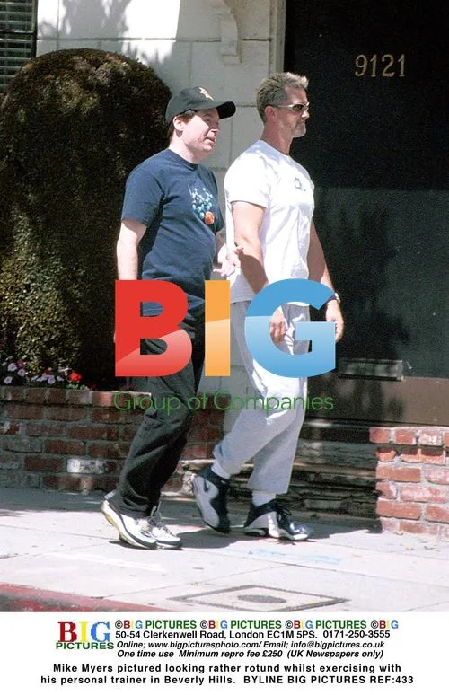 Mike Myers Exercising with Trainer in Beverly Hills