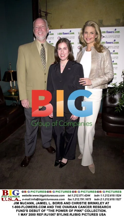 JIM McCANN, JAMIEL L. BORIS and CHRISTIE BRINKLEY at 1-800-FLOWERS.COM event