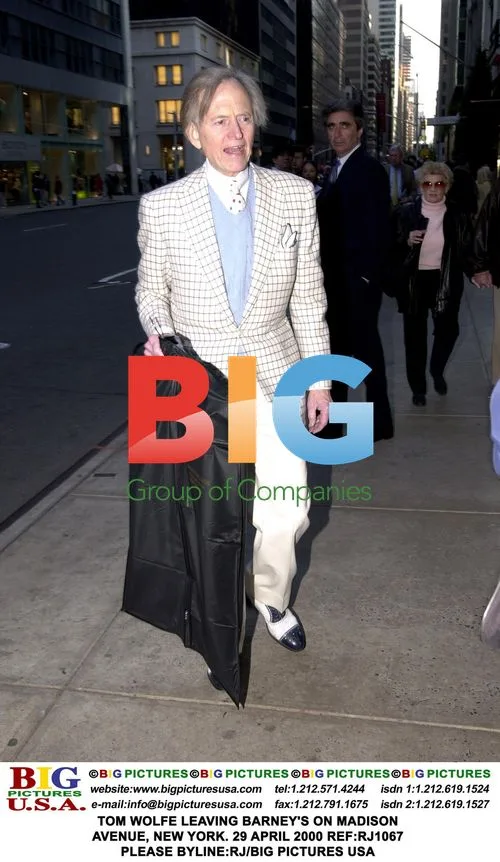 Tom Wolfe leaving Barney's, New York