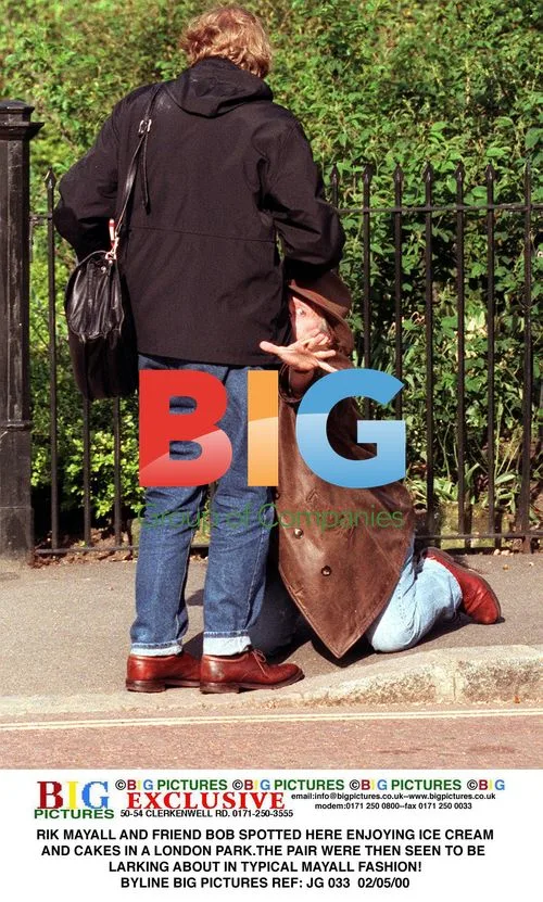 Rik Mayall and Friend Bob Enjoying London Park