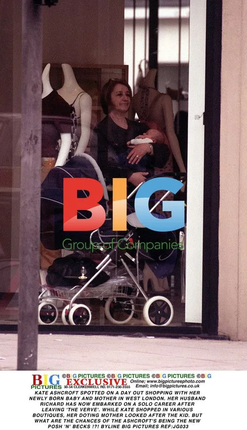 Kate Ashcroft Shops with Baby and Mom in West London
