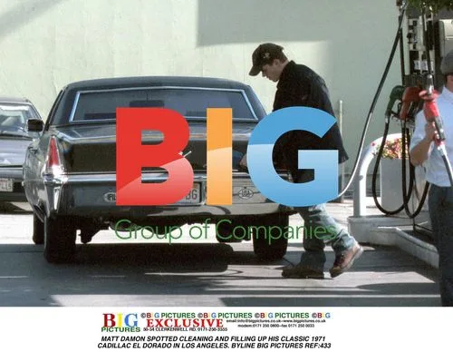 Matt Damon cleaning his classic Cadillac