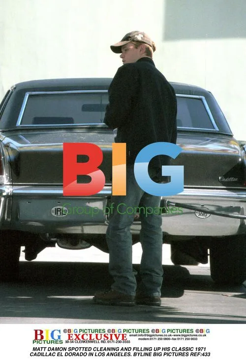 Matt Damon Cleaning Classic Cadillac in LA