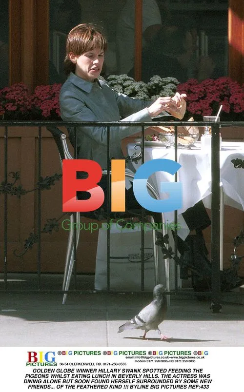 Hillary Swank Feeds Pigeons in Beverly Hills