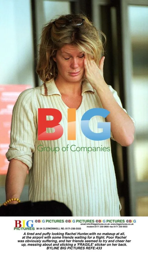 Tired Rachel Hunter at Airport