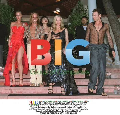 Vanessa Bellanger, John Galliano, Annabella Neilson, Meg Matthews, and Alexis Roche at Laureus/Vogue Italia Cocktail party