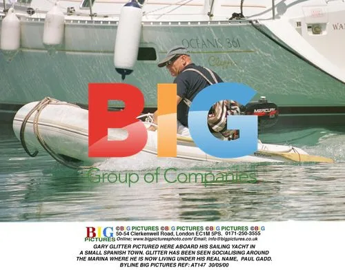 Gary Glitter aboard sailing yacht in Spain
