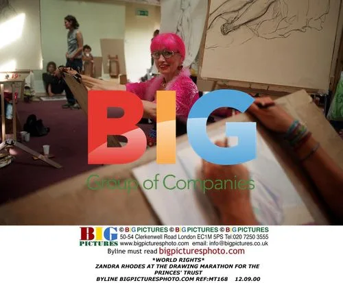 Zandra Rhodes at Princes' Trust Drawing Marathon
