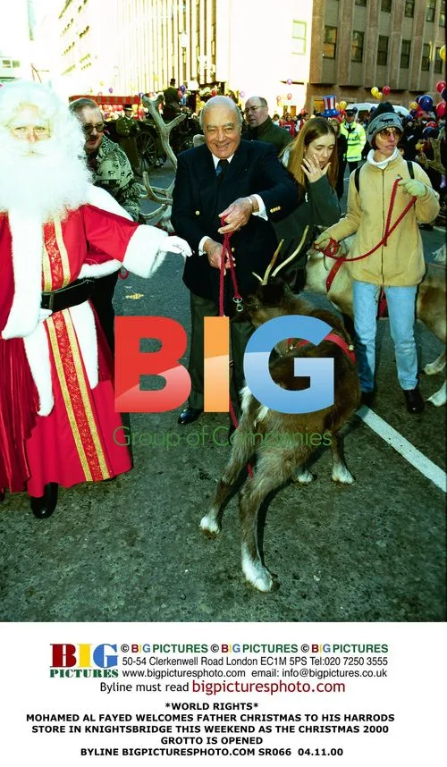 Mohamed Al Fayed Welcomes Father Christmas to Harrods