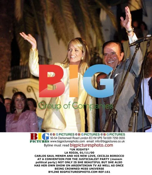 Carlos Menem and Cecilia Borocco at Justicialist Party Convention