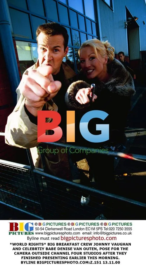Johnny Vaughan and Denise Van Outen at Channel Four Studios