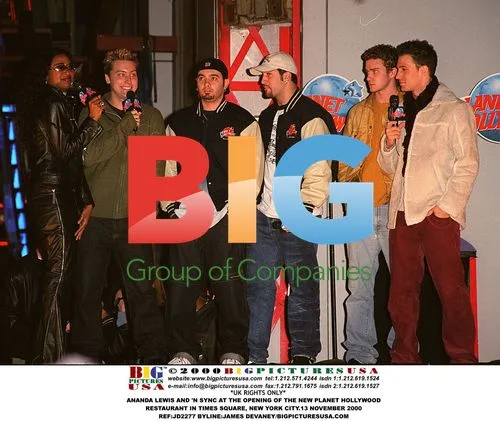 Ananda Lewis and 'N Sync at Planet Hollywood Opening