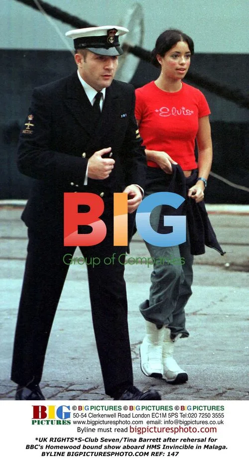 S-Club Seven's Tina Barrett after rehearsal on HMS Invincible