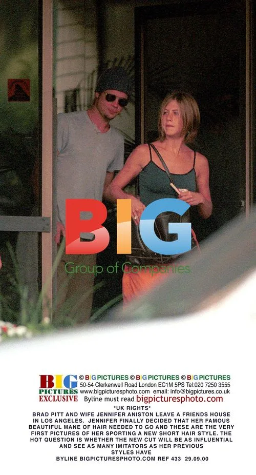 Brad Pitt and Jennifer Aniston Leave Friends House
