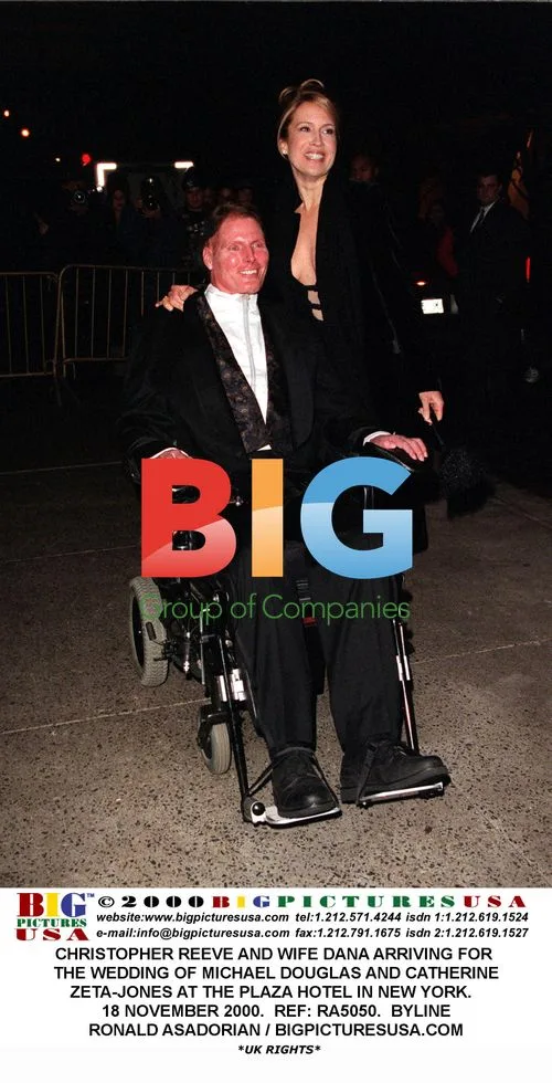 Christopher Reeve and Dana at Douglas-Zeta-Jones Wedding