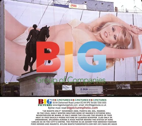Claudia Schiffer Underwear Poster in Madrid