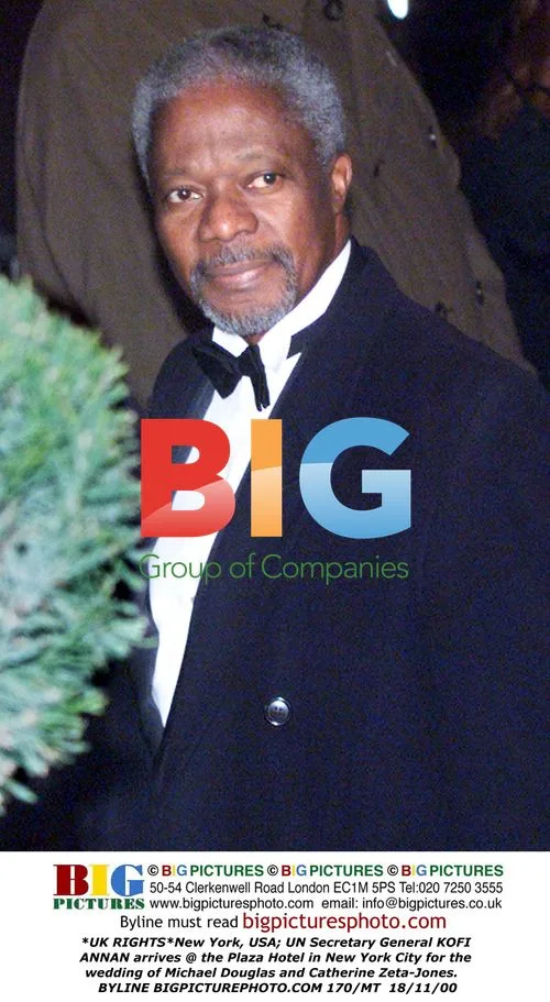 Kofi Annan at Michael Douglas and Catherine Zeta-Jones' wedding