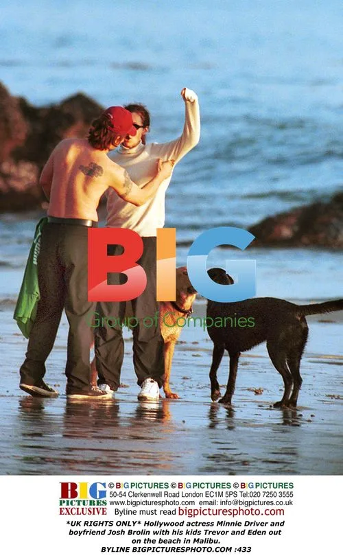 Minnie Driver and Josh Brolin at Malibu Beach
