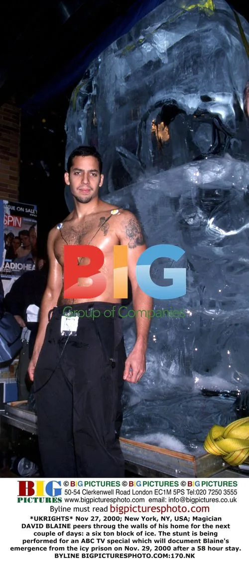 David Blaine encased in ice block