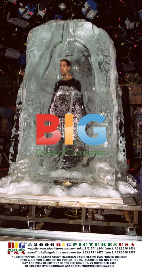 David Blaine Frozen In Ice Stunt