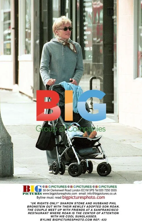 Sharon Stone and family out with newborn son