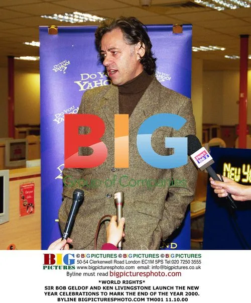 SIR BOB GELDOF and KEN LIVINGSTONE launch 2000 New Year