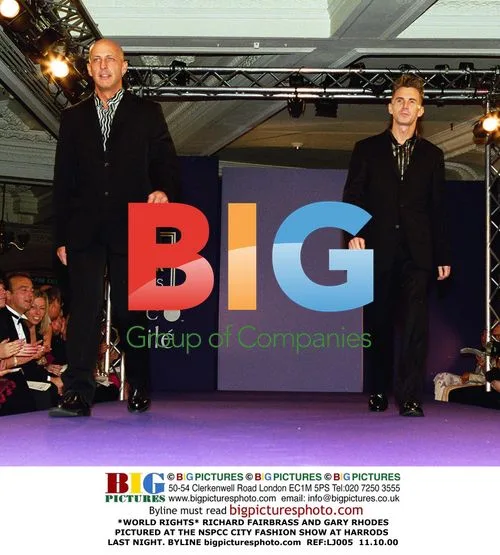 RICHARD FAIRBRASS AND GARY RHODES AT NSPCC FASHION SHOW