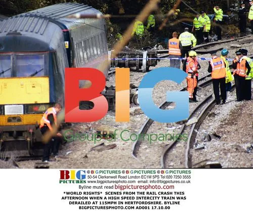 High-speed train derailment in Hertfordshire