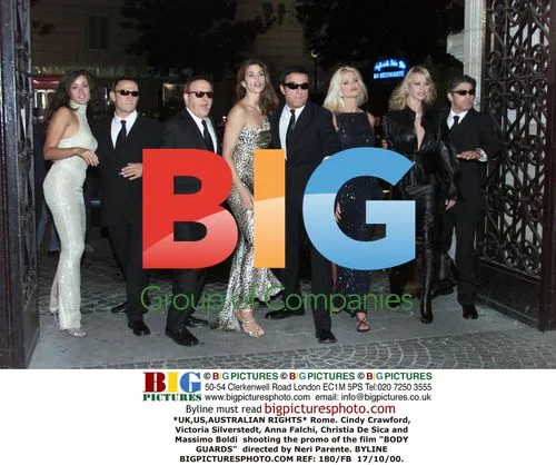 Cindy Crawford and cast of "BODY GUARDS" film promo