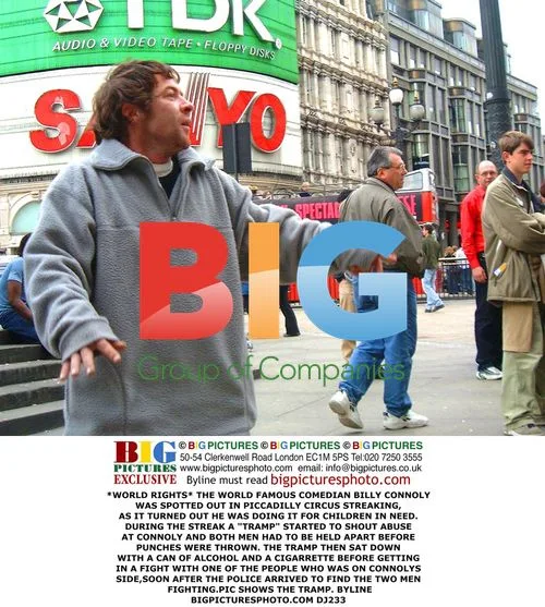 Billy Connolly Streaks for Charity in Piccadilly Circus