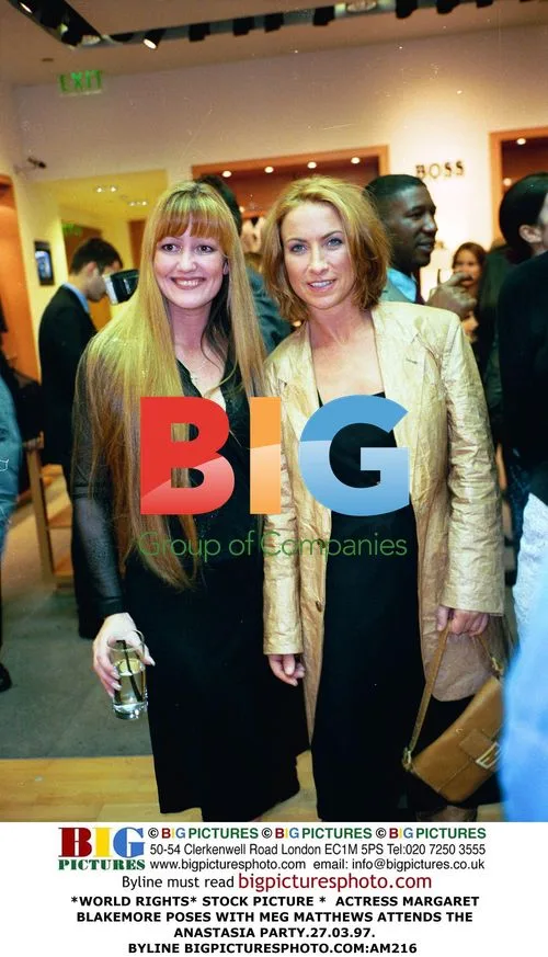 Actress Margaret Blakemore Poses with Meg Matthews