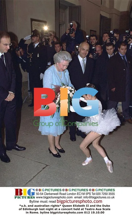 Queen Elizabeth II and Duke of Edinburgh at concert in Rome