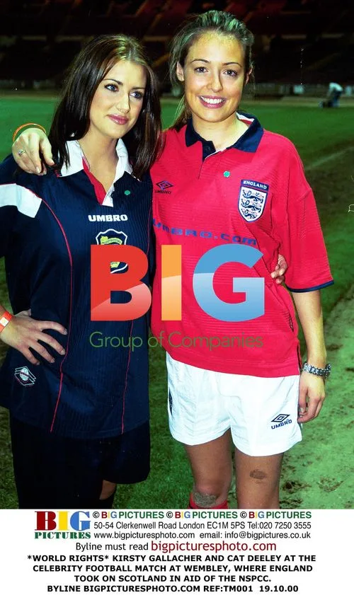 Kirsty Gallacher and Cat Deeley at Charity Football Match