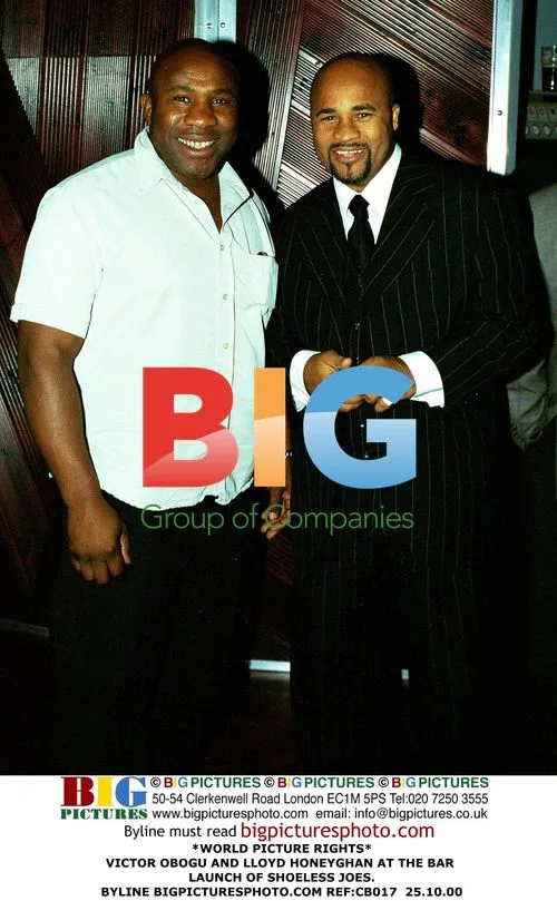 Victor Obogu and Lloyd Honeyghan at Shoeless Joe's Bar Launch
