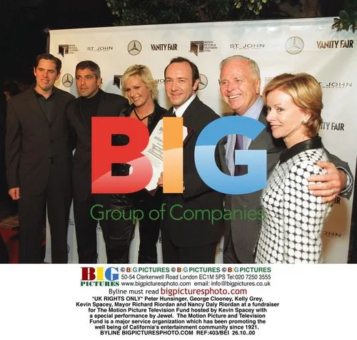 Peter Hunsinger, George Clooney, Kelly Grey at Motion Picture Television Fund Charity Event