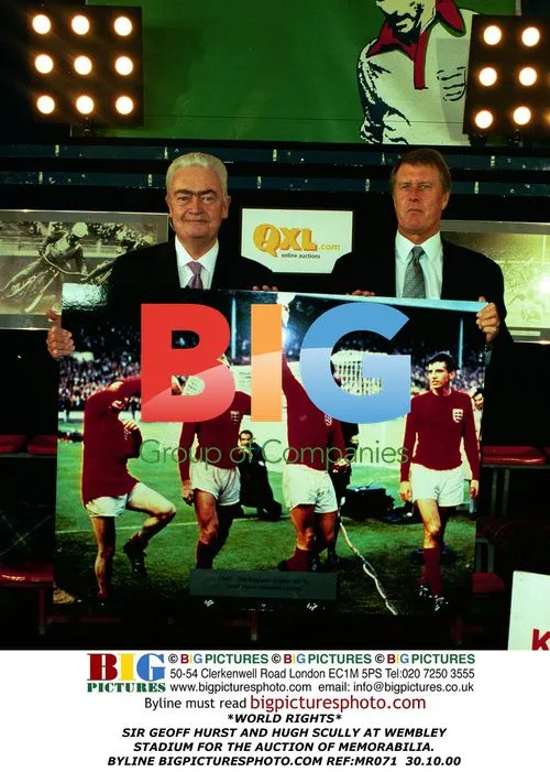 Sir Geoff Hurst and Hugh Scully at Wembley Auction