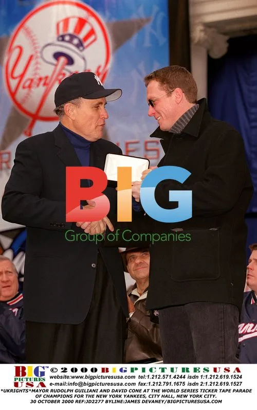 Mayor Giuliani and David Cone at Yankees Parade