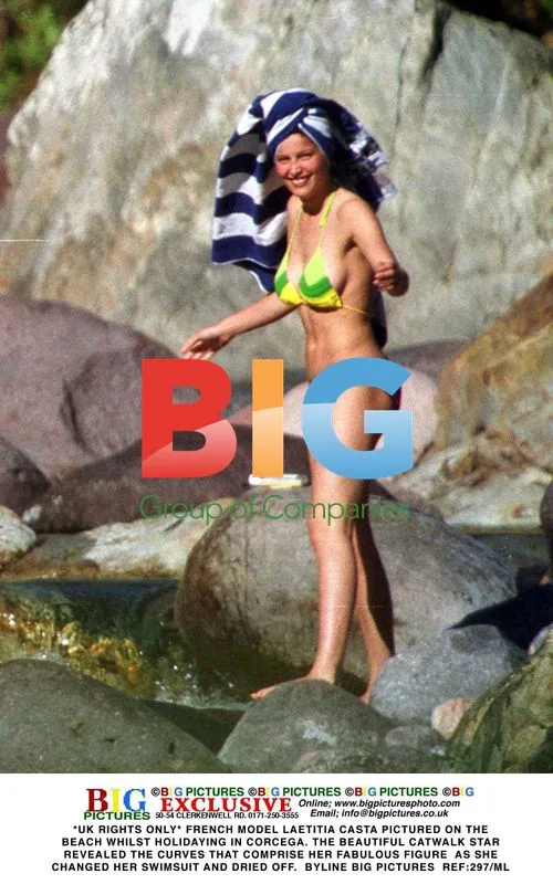 Laetitia Casta Spotted on Beach in Corcega