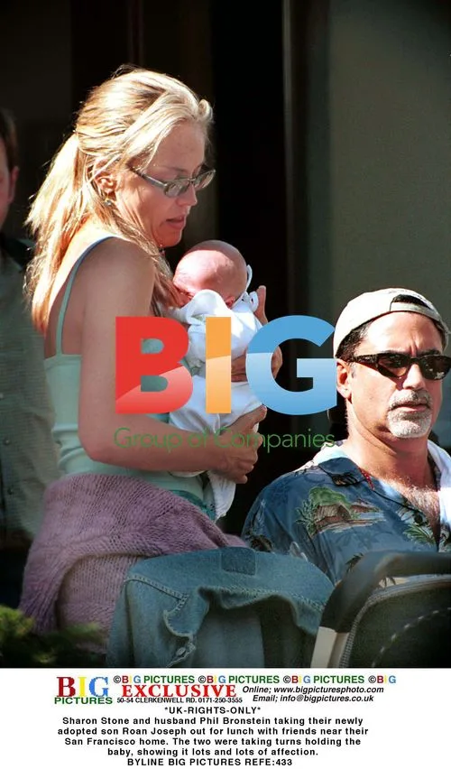 Sharon Stone and Phil Bronstein out with adopted son