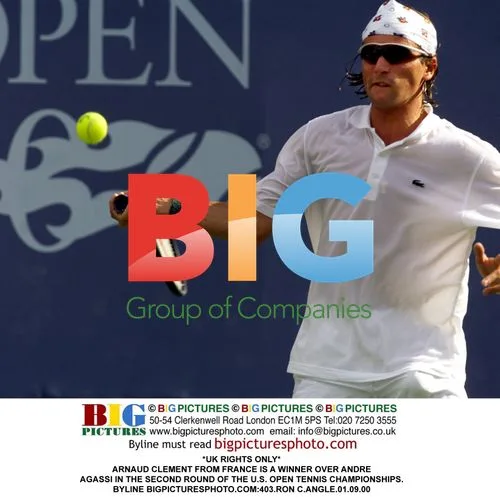 Arnaud Clement defeats Andre Agassi at U.S. Open