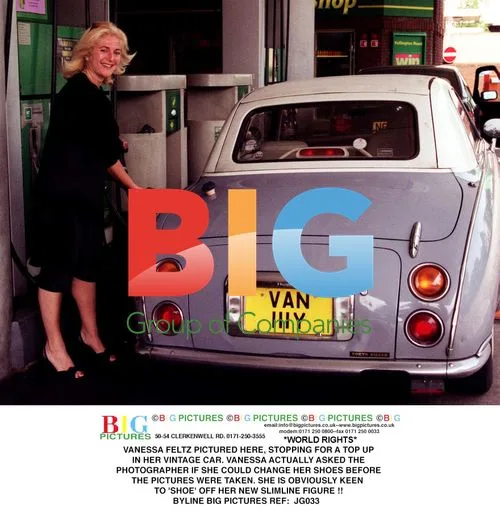 Vanessa Feltz Stops for Gas in Vintage Car