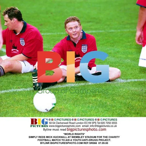 Mick Hucknall at Wembley Stadium Charity Football Match